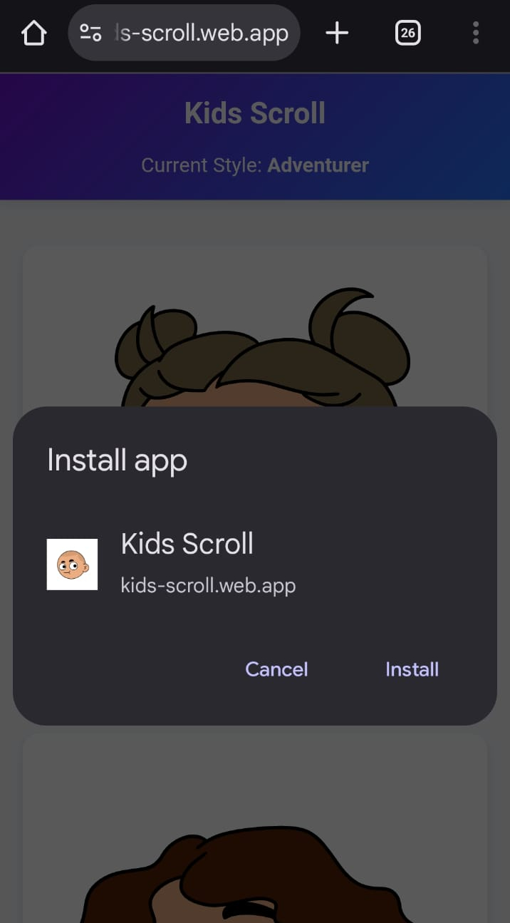 Screenshot of the installation confirmation dialog box
